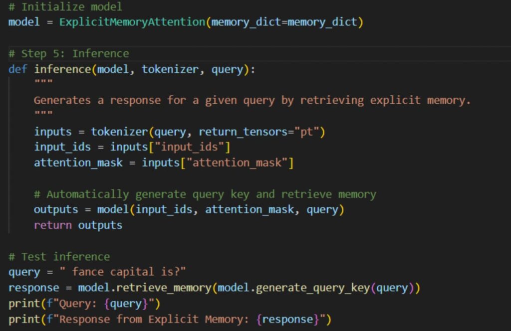 Initialization and testing the model